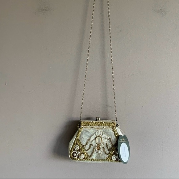 Mary Frances Gold and Pearl Embellished Evening Clutch with Autograph NWT - Picture 7 of 14